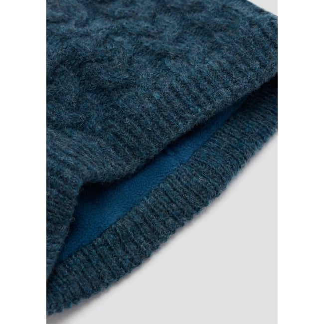 Écharpe maille torsadée bleu <span itemprop=