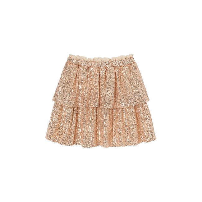 Jupe à volants en sequins Noël or <span itemprop=