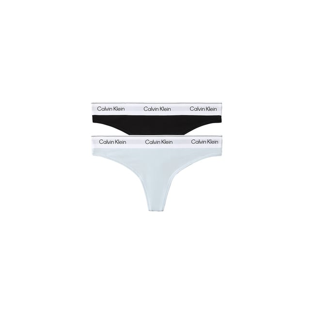 Confezione da 2 perizoma ICON COTTON MODAL nero + azzurro CALVIN KLEIN UNDERWEAR