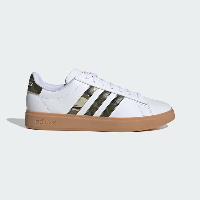 Baskets Grand Court 2.0 blanc/kaki <span itemprop=
