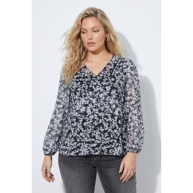 Chemisier, coupe confortable noir <span itemprop=
