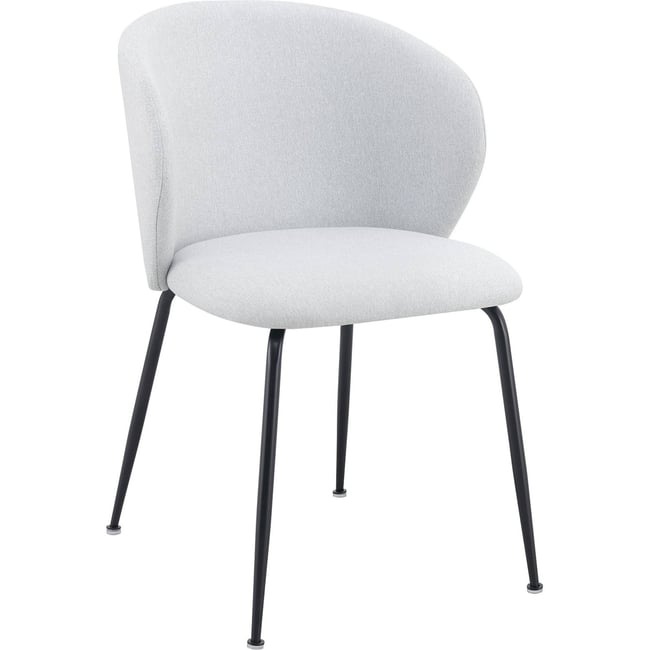 Chaise de salle à manger tissu chiné Couleur gris argenté chiné et noir <span itemprop=
