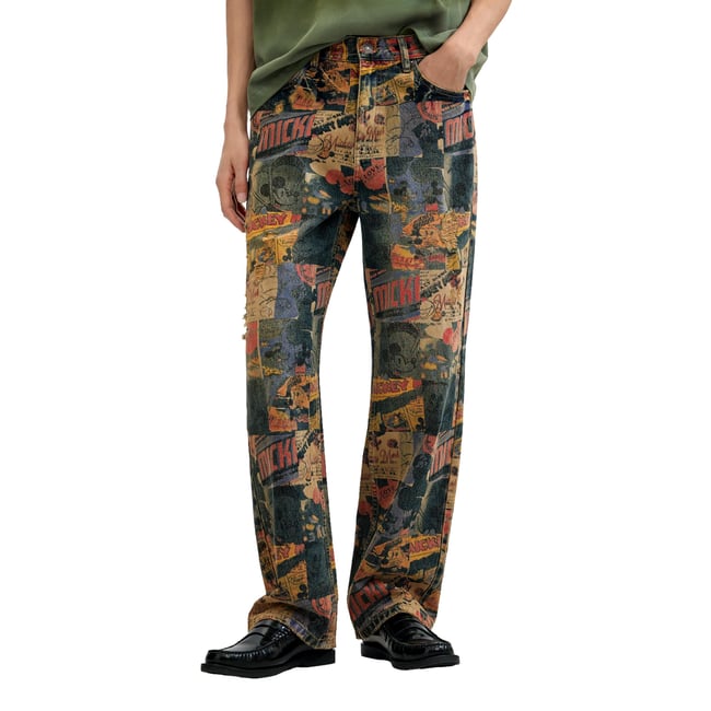 Jean imprimé Mickey™ noir <span itemprop=