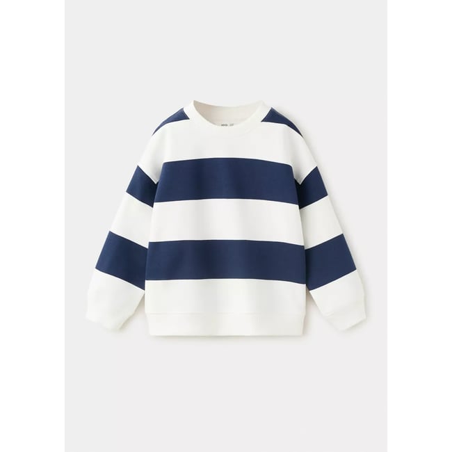 Sweat relaxed fit à rayures blanc <span itemprop=