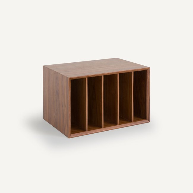 Range vinyles L60 x P42 cm noyer, Archivita XL Couleur noyer <span itemprop=