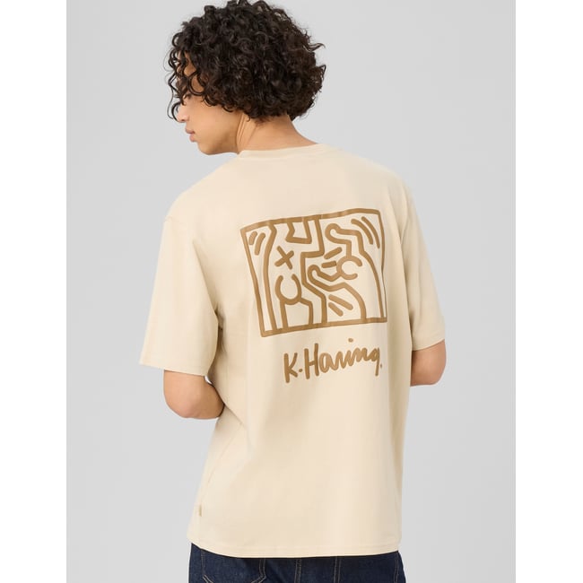 T-shirt licence keith haring blanc cassé <span itemprop=