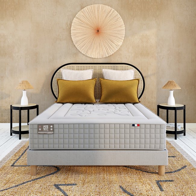Colchón Origine híbrido 1252 muelles semifirme beige lino <span itemprop=