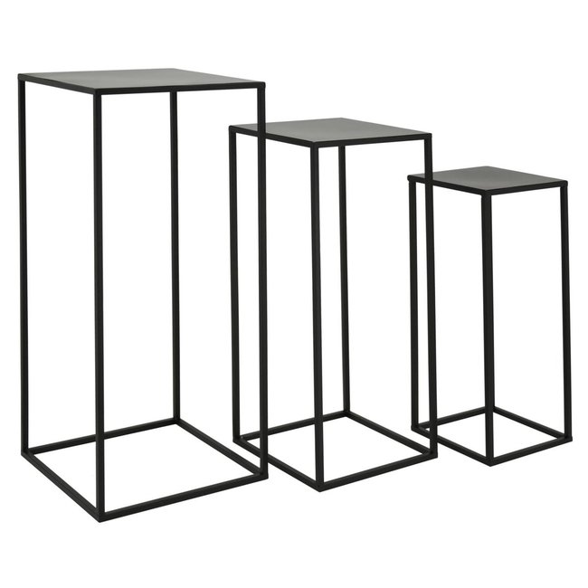 Sellettes en métal noir (Lot de 3) Couleur noir <span itemprop=