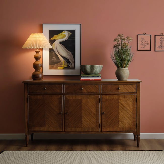 Hayes Vintage Inlaid Wood Large Sideboard, natural, ÉDITÉ