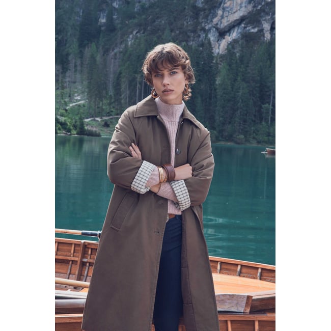 Trench DRISS en coton kaki <span itemprop=