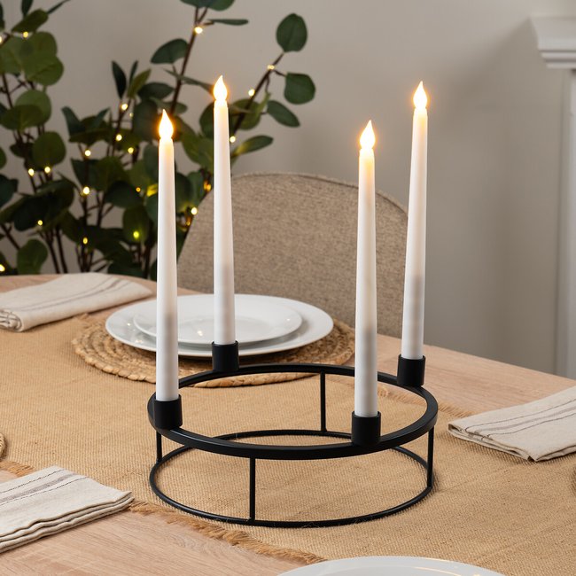 27.5cm Circular Candle Centrepiece Black, grey, SO'HOME