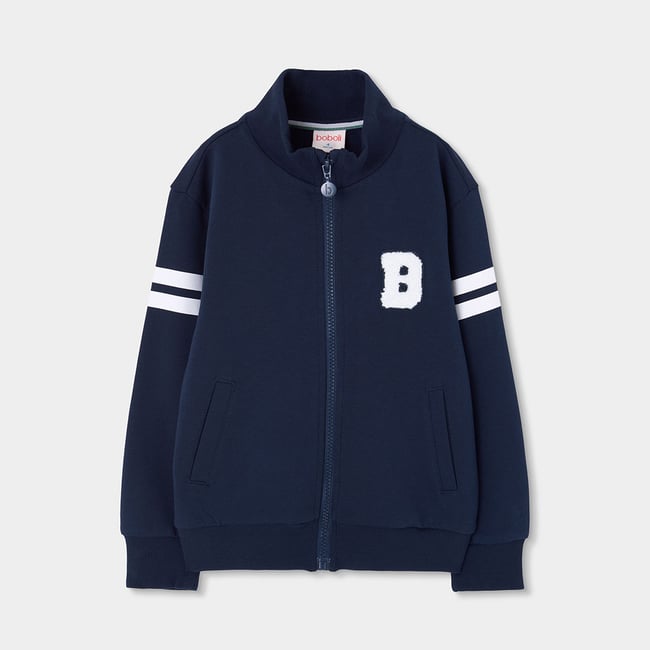 Veste garçon molleton bleu <span itemprop=