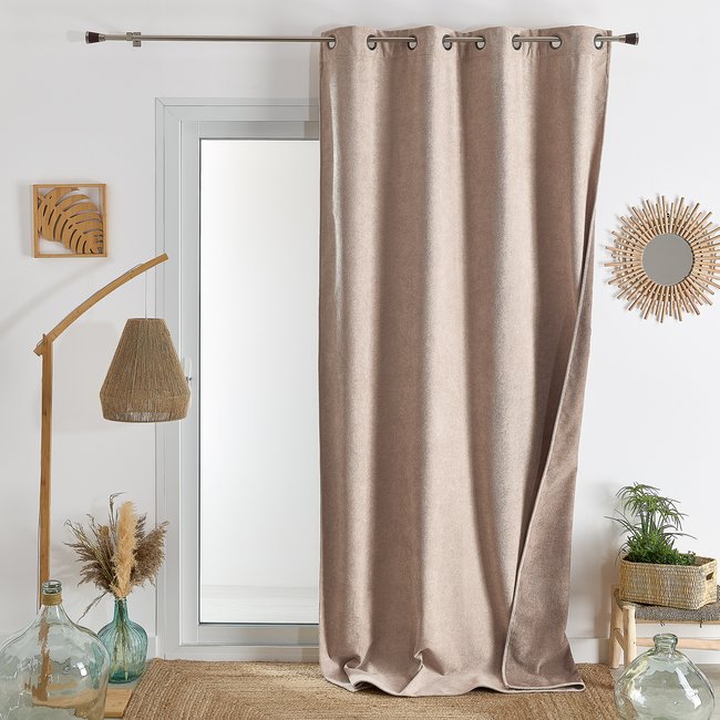 Rideau thermique et occultant double face aspect doudou - HOME MAISON