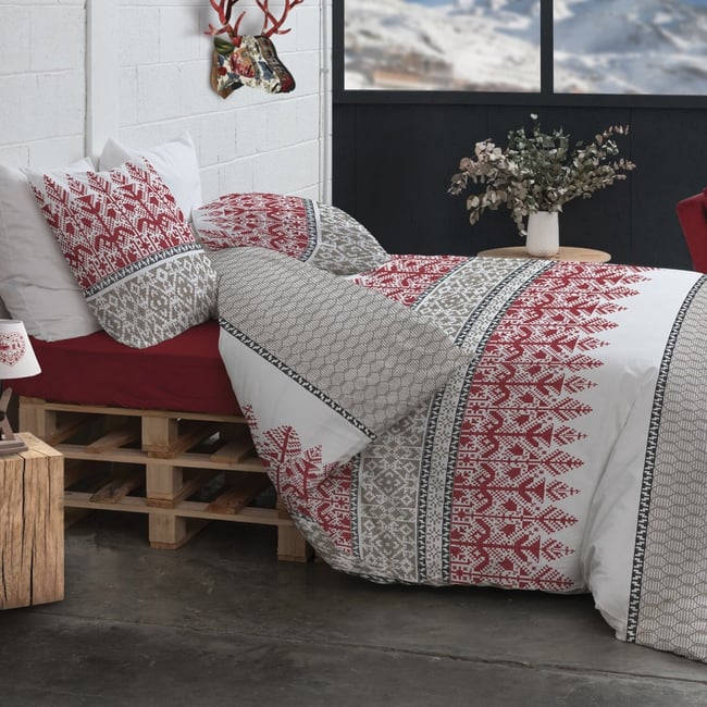 Parure housse de couette en coton imprimée, Halti multicolore <span itemprop=