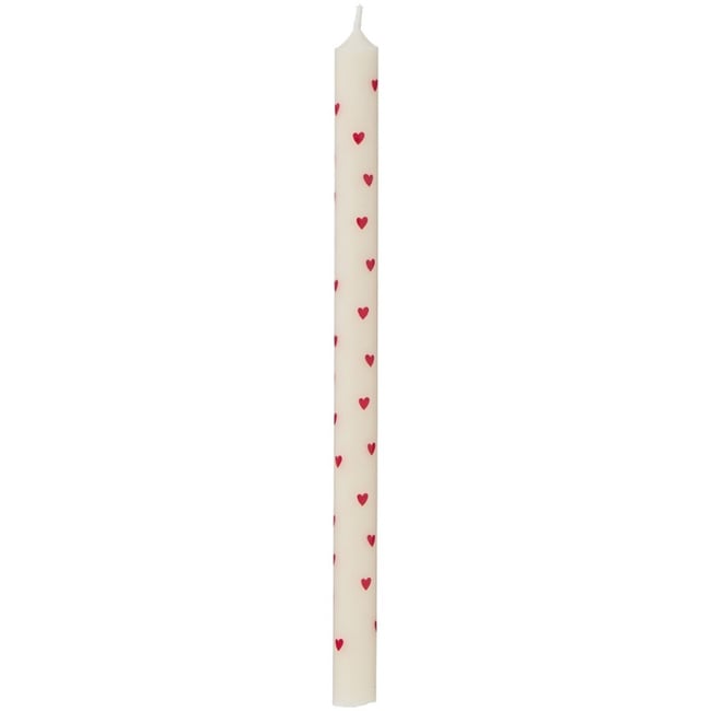 Bougie longue fine coeurs  Nordic Swan Couleur rouge <span itemprop=