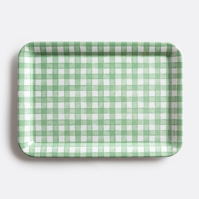 Taca prostokątna w kratkę gingham, Acelie gingham blue LA REDOUTE INTERIEURS