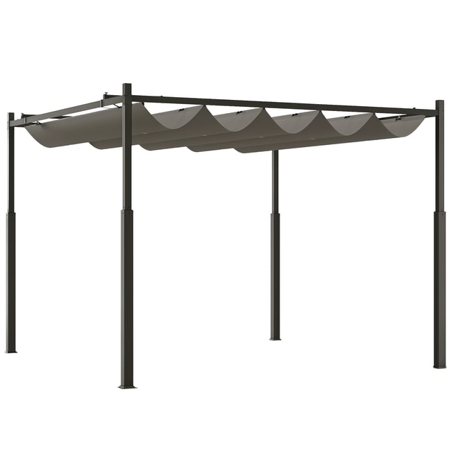 Pergola rétractable gris <span itemprop=
