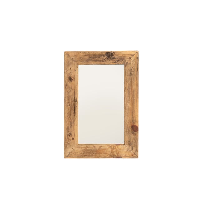 Miroir suspendu en bois recyclé 70 cm - AZALEE Couleur marron <span itemprop=