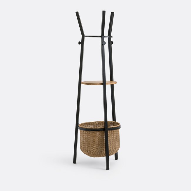Belti Acacia & Metal Coat Rack, natural/black, LA REDOUTE INTERIEURS