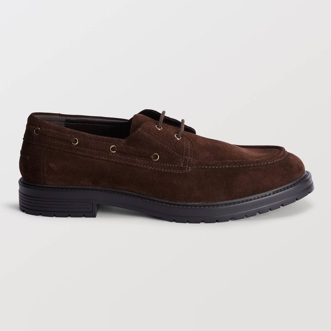 Mocassins en cuir chocolat <span itemprop=