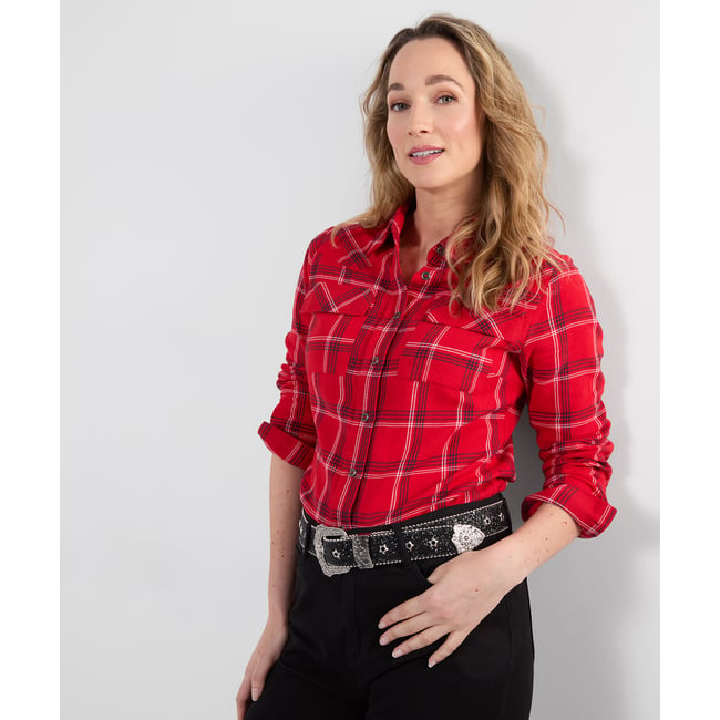 Chemise à Carreaux Vivienne rouge <span itemprop=