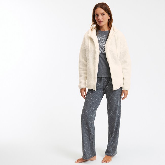 Pyjama 3 pièces imprimé gris anthracite <span itemprop=