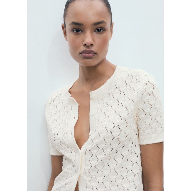 CARDIGAN écru <span itemprop=