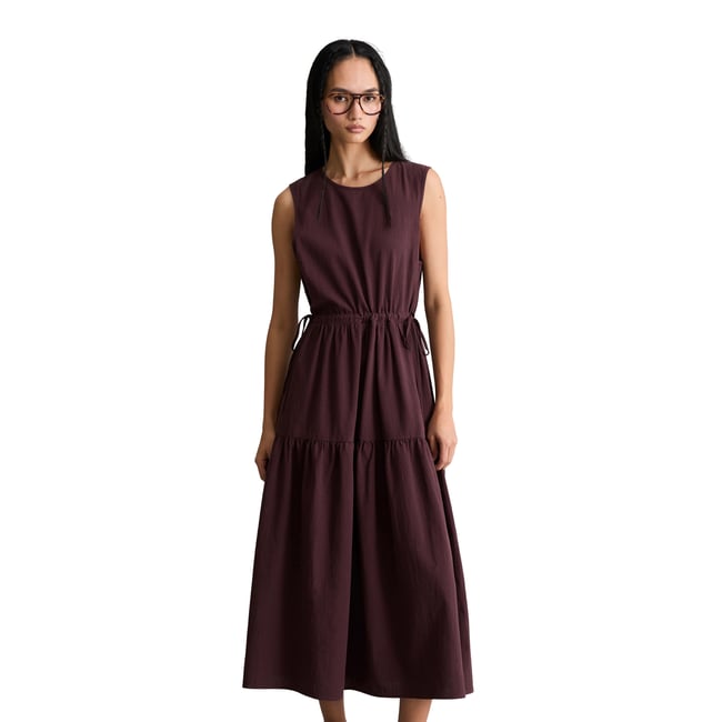 Robe à étages crinkle regular en coton bio léger - MARC O’POLO DENIM