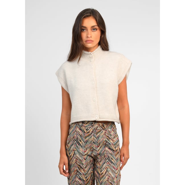 Gilet LOROKIA ecru <span itemprop=