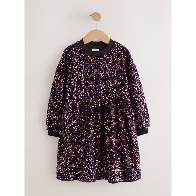 Robe à sequins multi rose <span itemprop=
