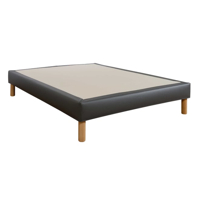 Cache-sommier Intégral Noir 140x190 Cm - Jupe 3 Pans, Hauteur 27 Cm, Coton/polyester, Lavable Machine