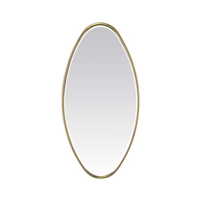 Miroir ovale 30x60cm Couleur or <span itemprop=
