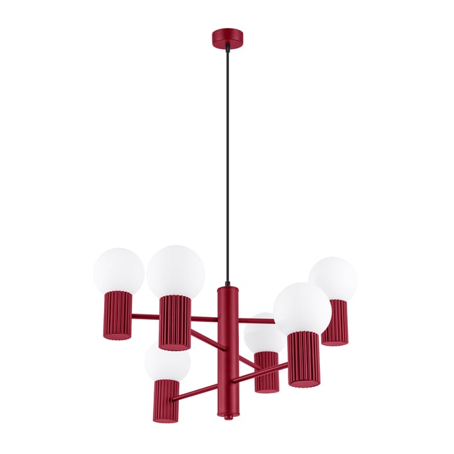 Lustre Aluminium Bourgogne G9 6 Halo Couleur rouge <span itemprop=