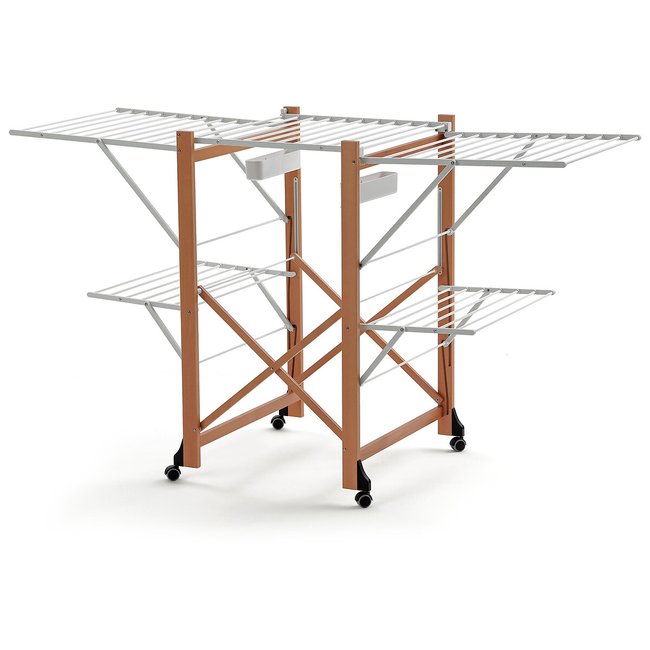 Natural laundry drying rack - Gab, dark wood, EUROPE & NATURE