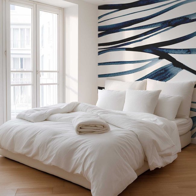 Papier peint panoramique Fils bleu Lapis Lazuli Couleur bleu <span itemprop=