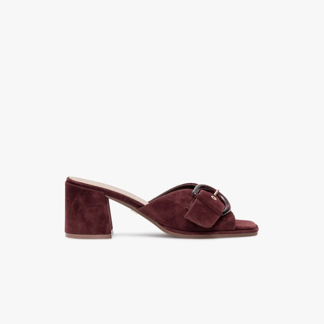 Sandale À Talon en cuir OCTAVIE rouge bordeaux <span itemprop=