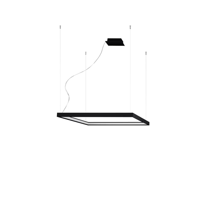 Lustre Aluminium Noir LED 1 Nelya Couleur noir <span itemprop=