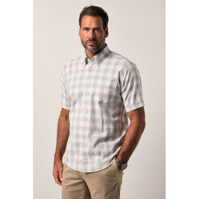 Chemise en flanelle à carreaux blanc cassé <span itemprop=