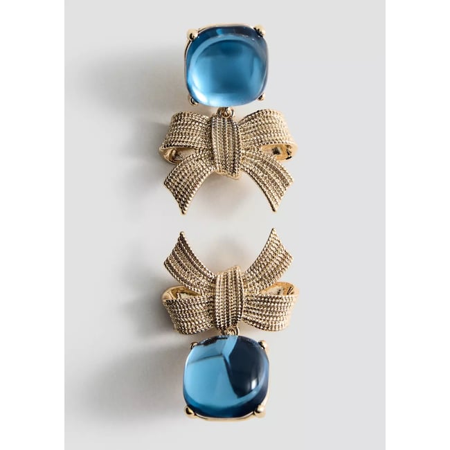 Boucles d’oreilles nœud combinées or <span itemprop=