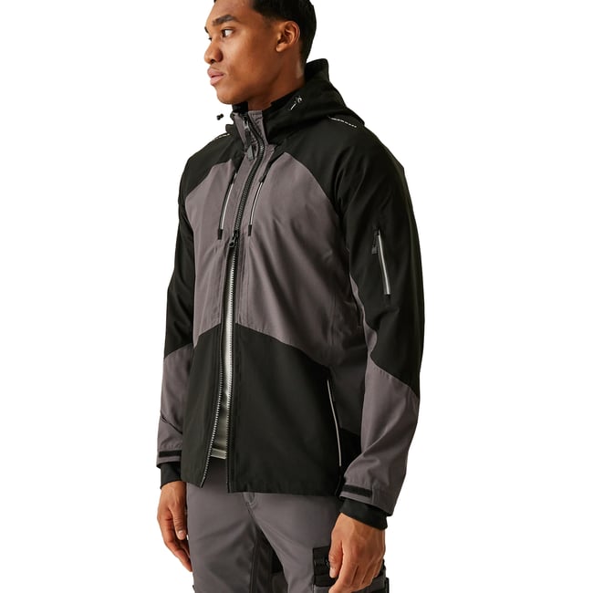 Veste softshell gris / noir <span itemprop=