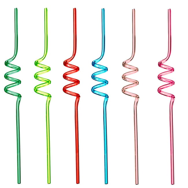 Lot de 6 pailles colorées réutilisables Couleur multicolore <span itemprop=