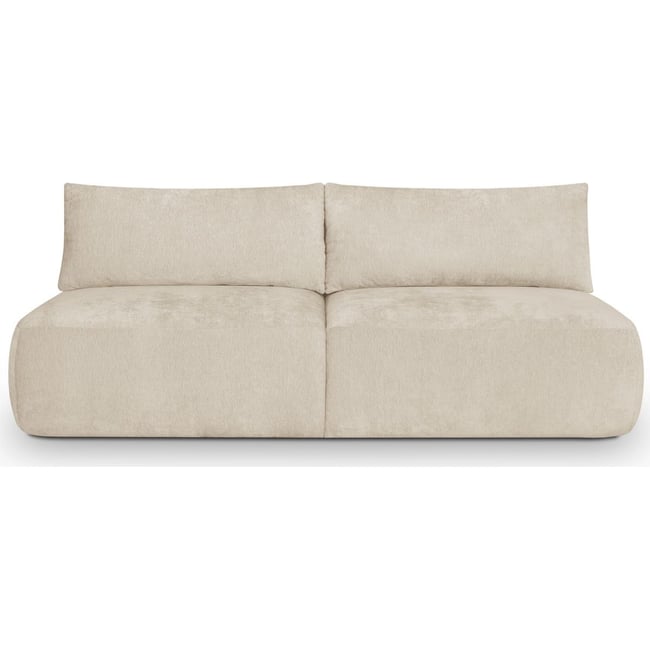 Canapé convertible 3 places en tissu chenille - JASPER Couleur beige <span itemprop=
