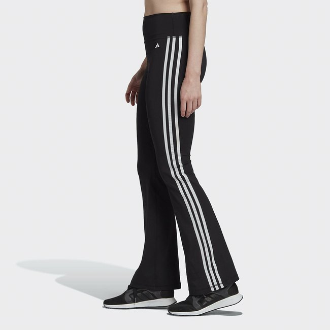 Sport-Leggings Essentials Flared 3 stripes schwarz <span itemprop=