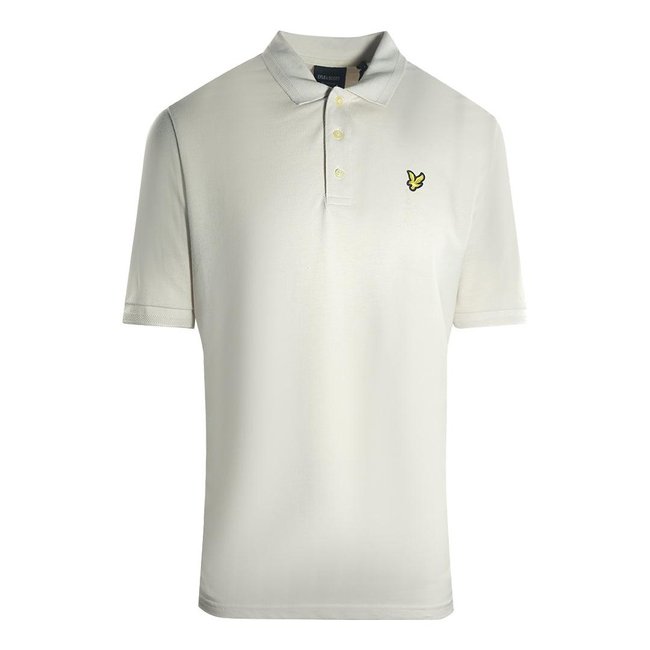 Polo texturé avec logo contrasté blanc cassé <span itemprop=