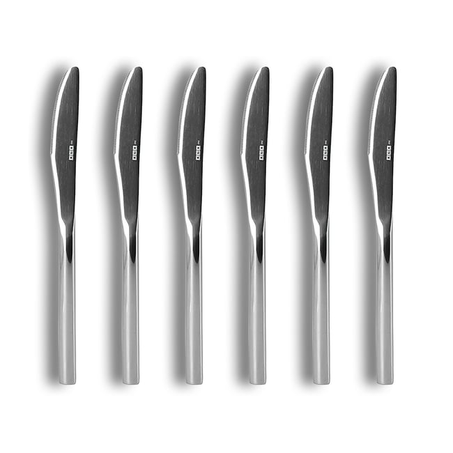 Lot de 6 couteaux à dessert en acier inoxydable, NATURE Couleur inox <span itemprop=