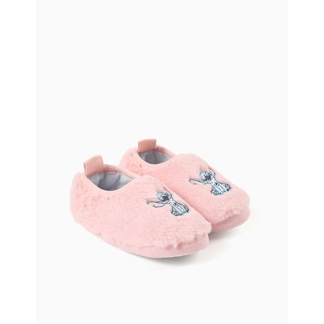 Chaussons en peluche avec broderie Stitch rose clair <span itemprop=