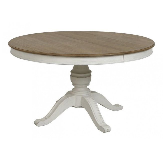 Table ronde extensible pour 6 à 10 pers - Couleur blanc <span itemprop=