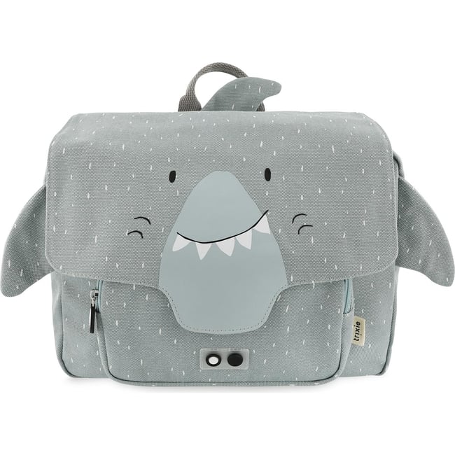 Cartable A4 maternelle MR. SHARK gris, noir, blanc <span itemprop=