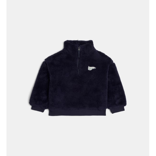Sweat-shirt villy sherpa bleu <span itemprop=