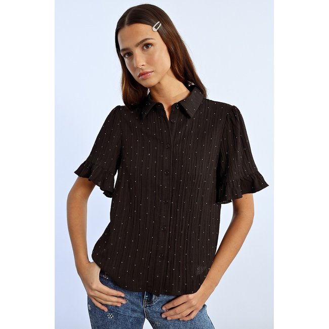 Chemise plissée à strass - LILI SIDONIO